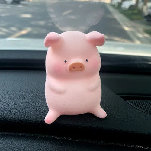 Cartoon pig figurine car dashboard ornament made from resin in various style options