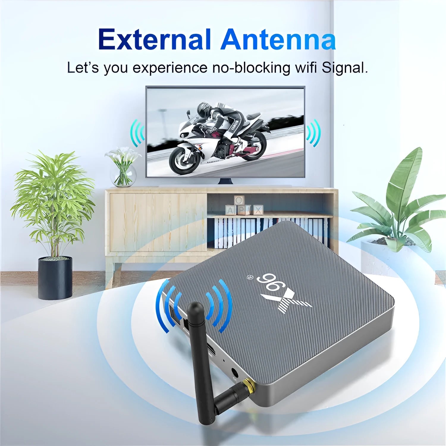 RK3566 Android smart voice set-top box with remote control, HDMI cable, and power adapter.