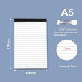 A4 tearable meeting minutes notebook with grid paper and wireless adhesive binding in assorted colours