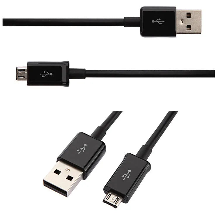 Android smartphone universal micro USB data cable in black or white with 1-metre length
