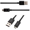 Android smartphone universal micro USB data cable in black or white with 1-metre length