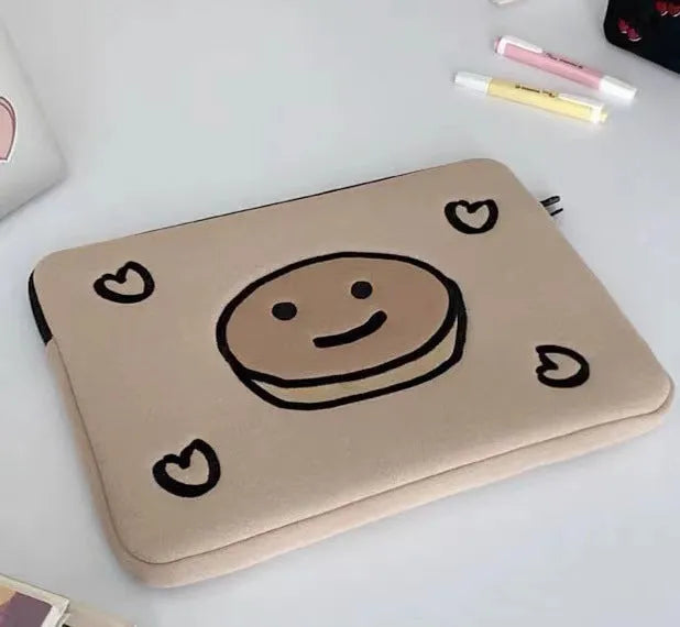 Embroidered animal design laptop sleeve in polyester with puppy pattern for 13-15 inch laptops