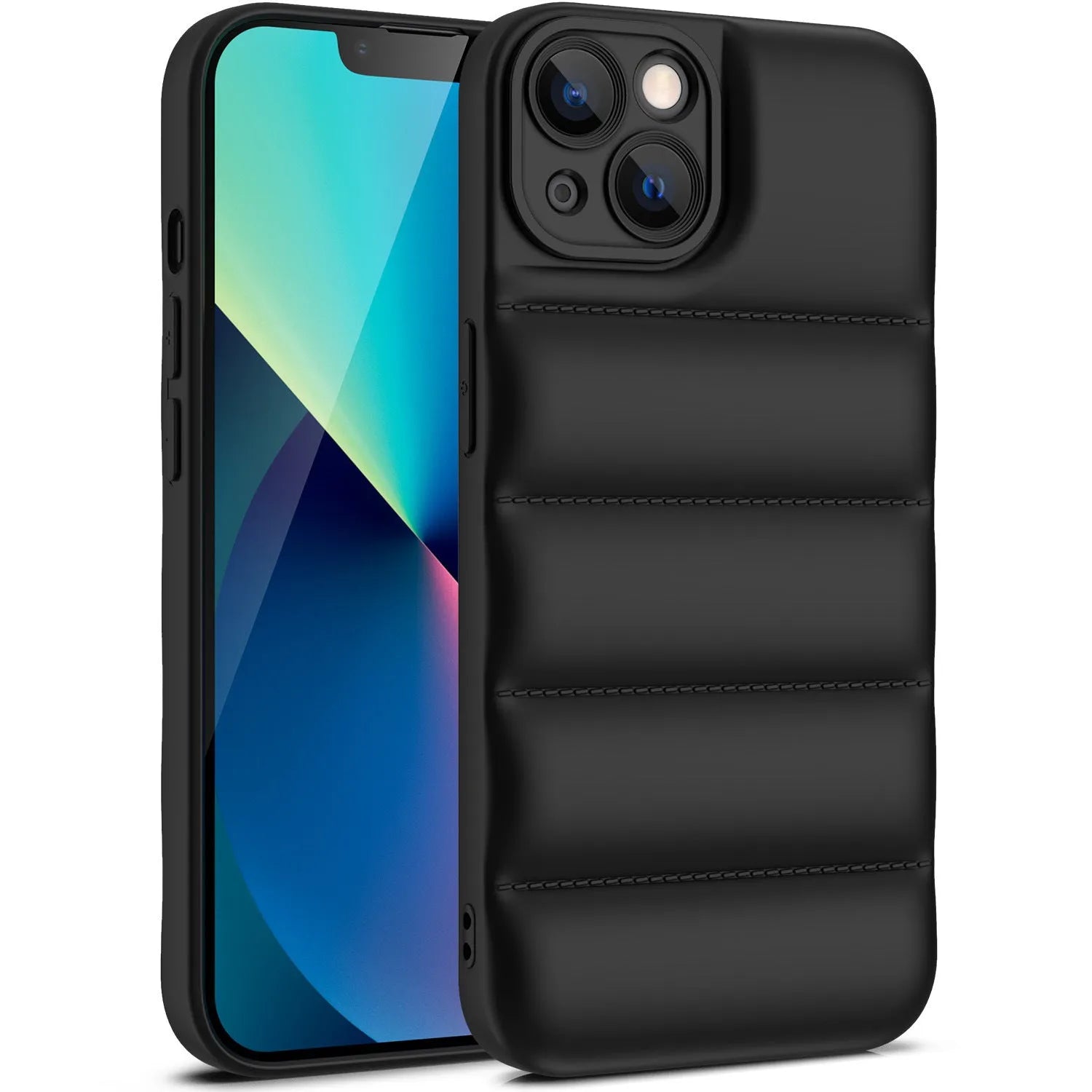 Down jacket TPU mobile phone case back cover for Apple iPhone in solid colour
