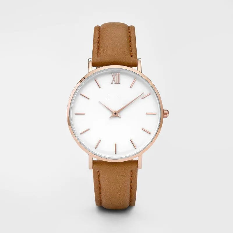 35.5mm square quartz wristwatch with PU leather strap in thirteen colour options