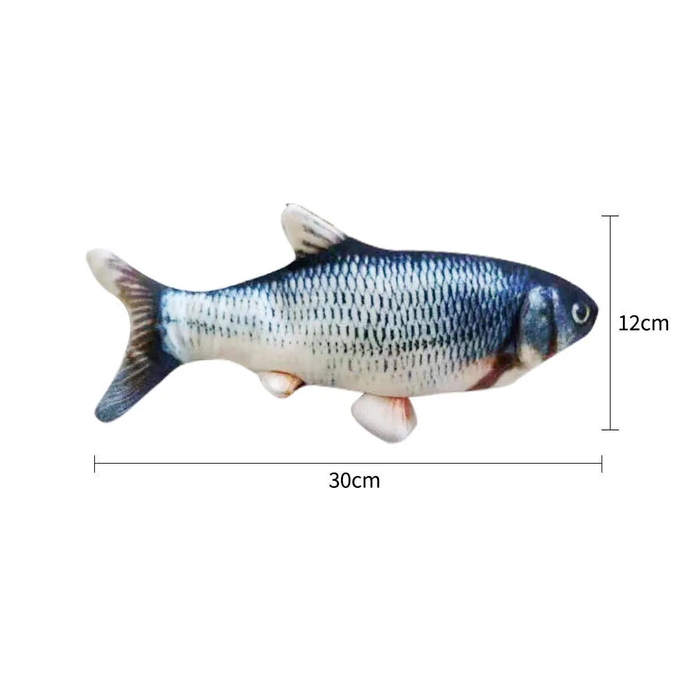 Electronic jumping fish cat toy without cat nip, 30cm multicolour design with USB cable