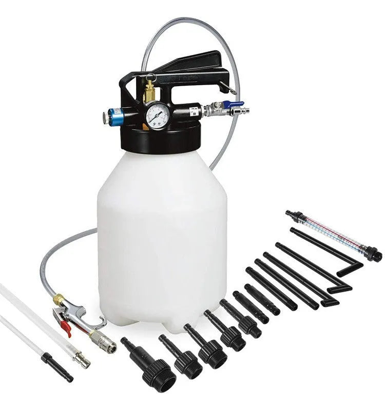 Pneumatic automatic transmission oil changer machine with 220W motor and tank.