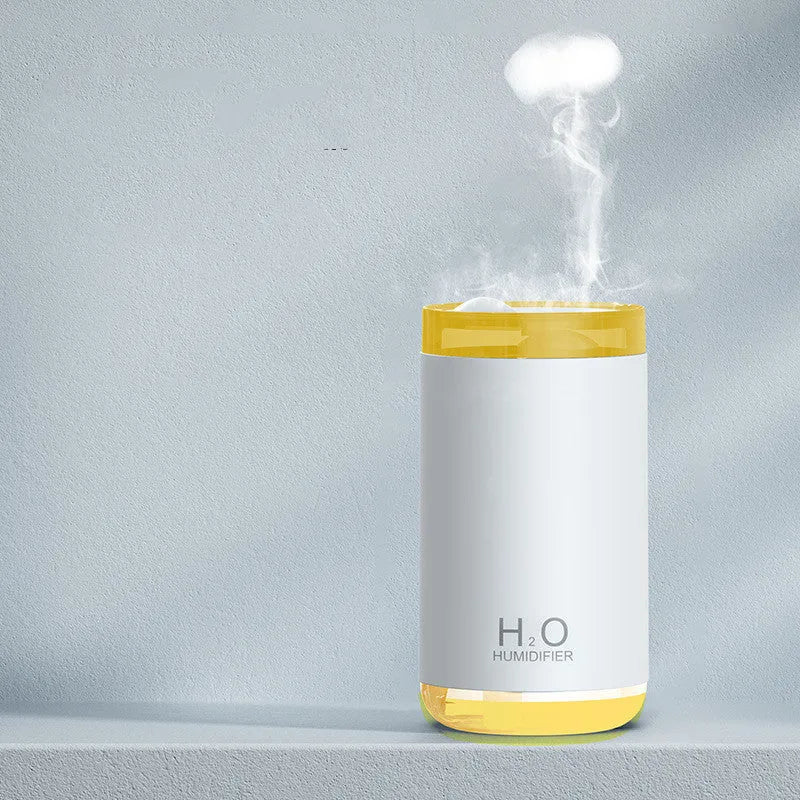 Jellyfish-shaped USB humidifier diffuser with warm night light in white pink or blue colour options