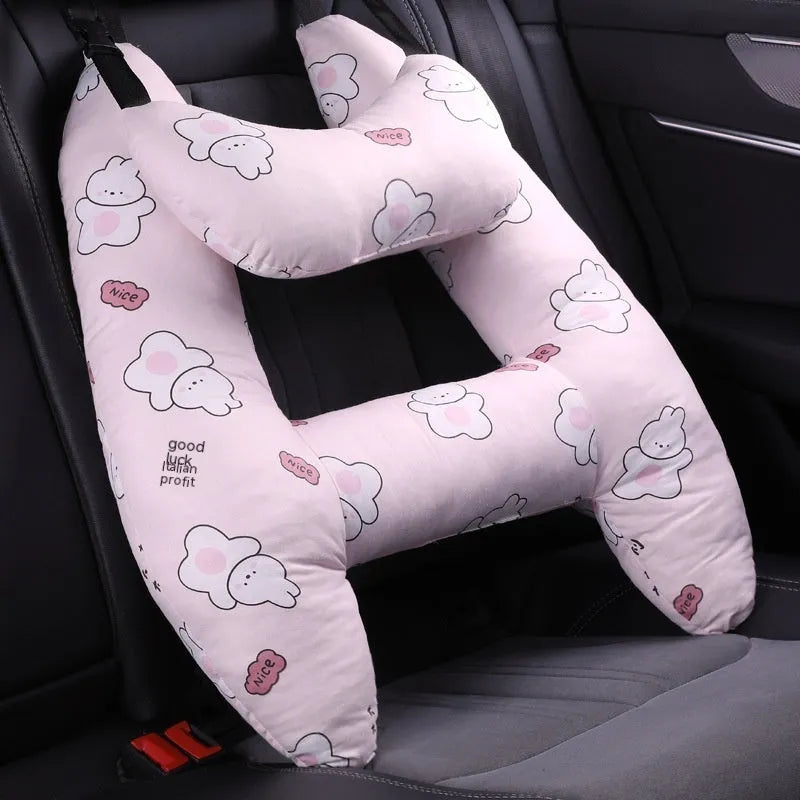 Car headrest neck pillow 55x70cm with printed pattern and pearl cotton filling