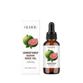 30ml bottle of Guava Seed Oil facial serum with a dropper, containing vitamin C and glycerin.
