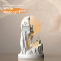 White composite gypsum table lamp with wire control switch for bedroom night light function