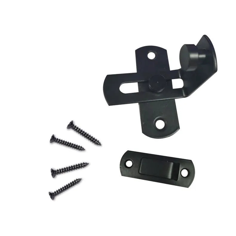 Warehouse hook lock for barn doors with 90-degree rotating stainless steel shackle