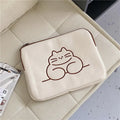 Embroidered animal design tablet protective sleeve with zipper closure in nylon material