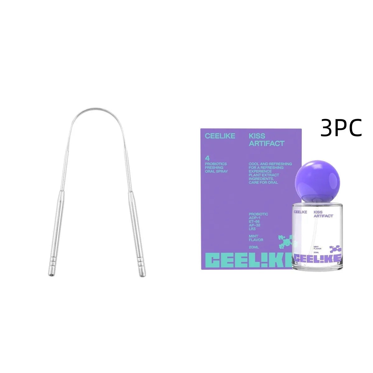 20ml probiotics oral care spray bottle with compact dimensions for portable dental hygiene.