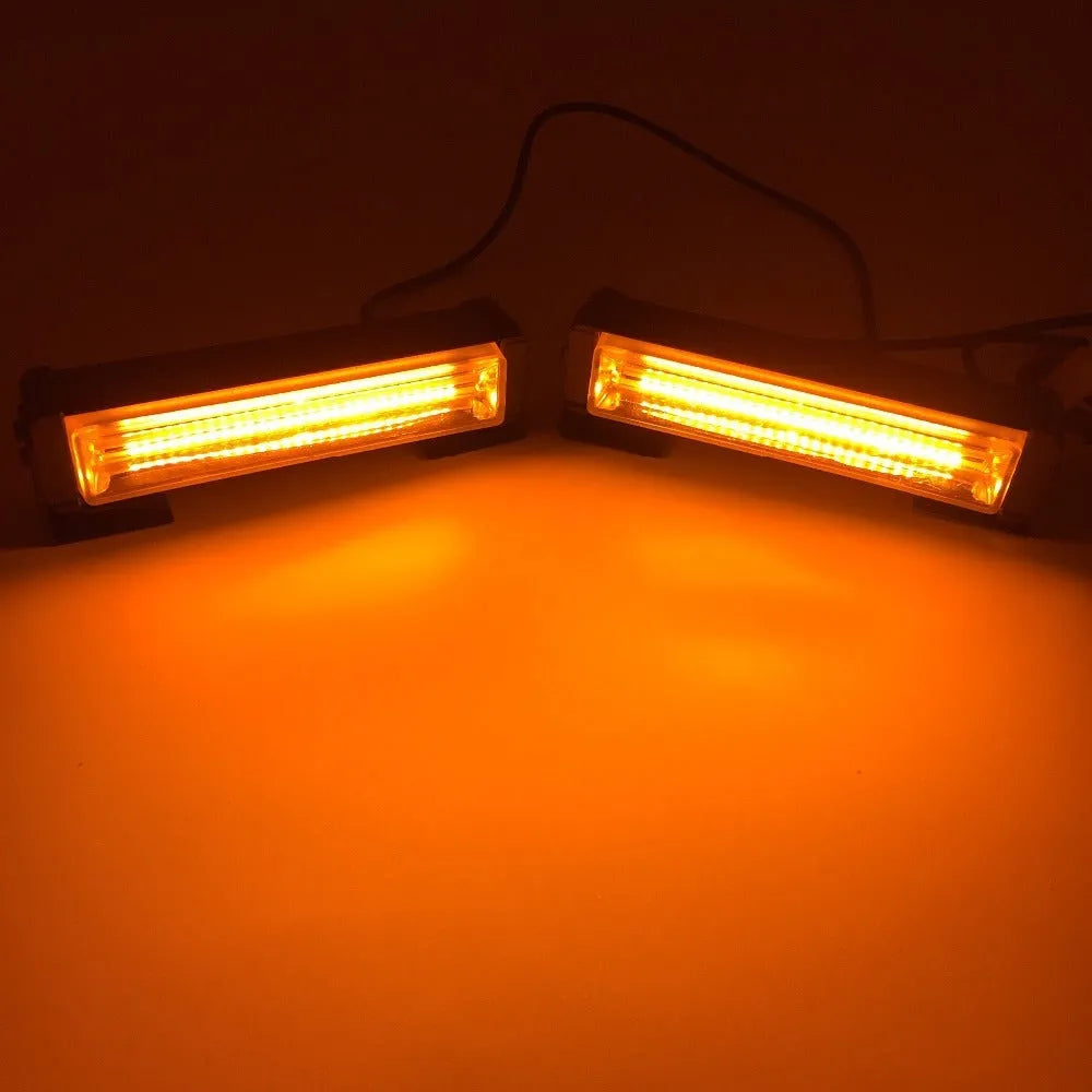 Yellow two-middle-net strobe warning light with aluminium housing, measuring 160mm in diameter.