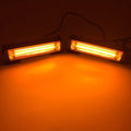 Yellow two-middle-net strobe warning light with aluminium housing, measuring 160mm in diameter.
