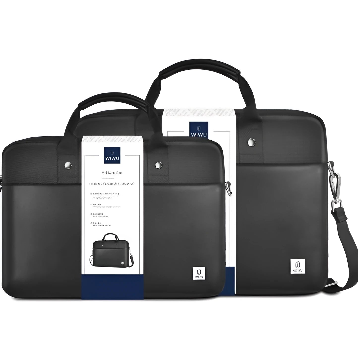 Black Oxford cloth laptop rucksack with multiple pockets and a lock, shown fitting a 15.6-inch laptop.