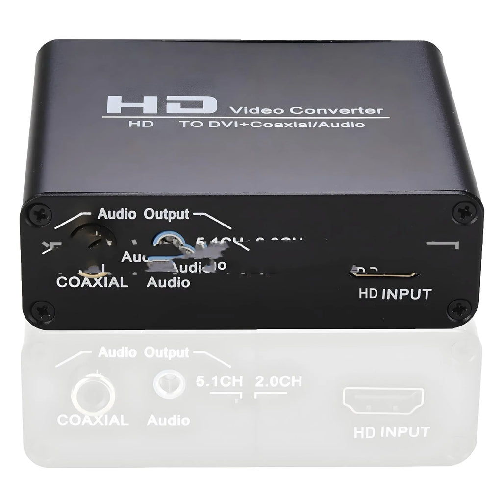 Black HDMI to DVI converter with coaxial audio output and 1.5m cable for safety monitors