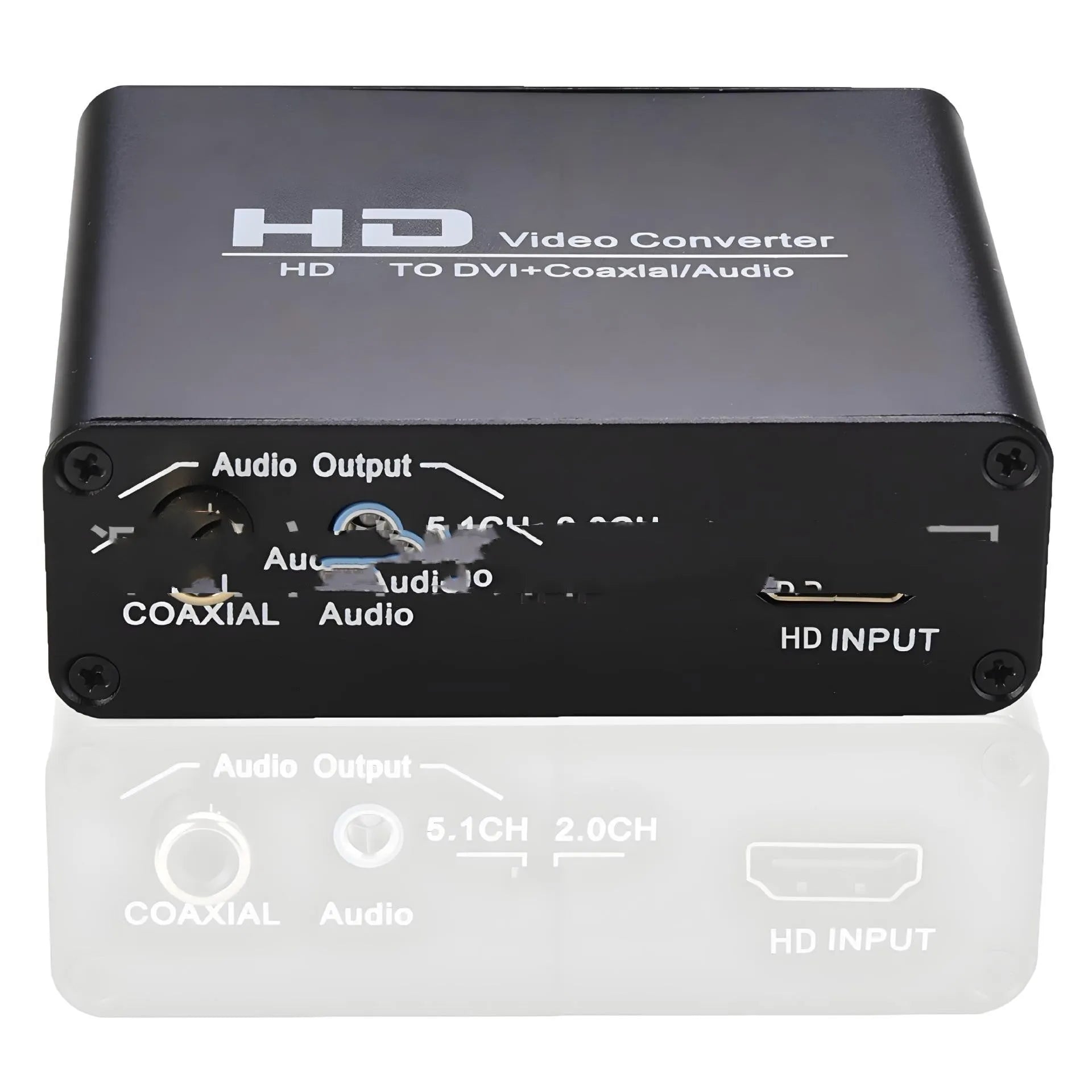 Black HDMI to DVI converter with coaxial audio output and 1.5m cable for safety monitors