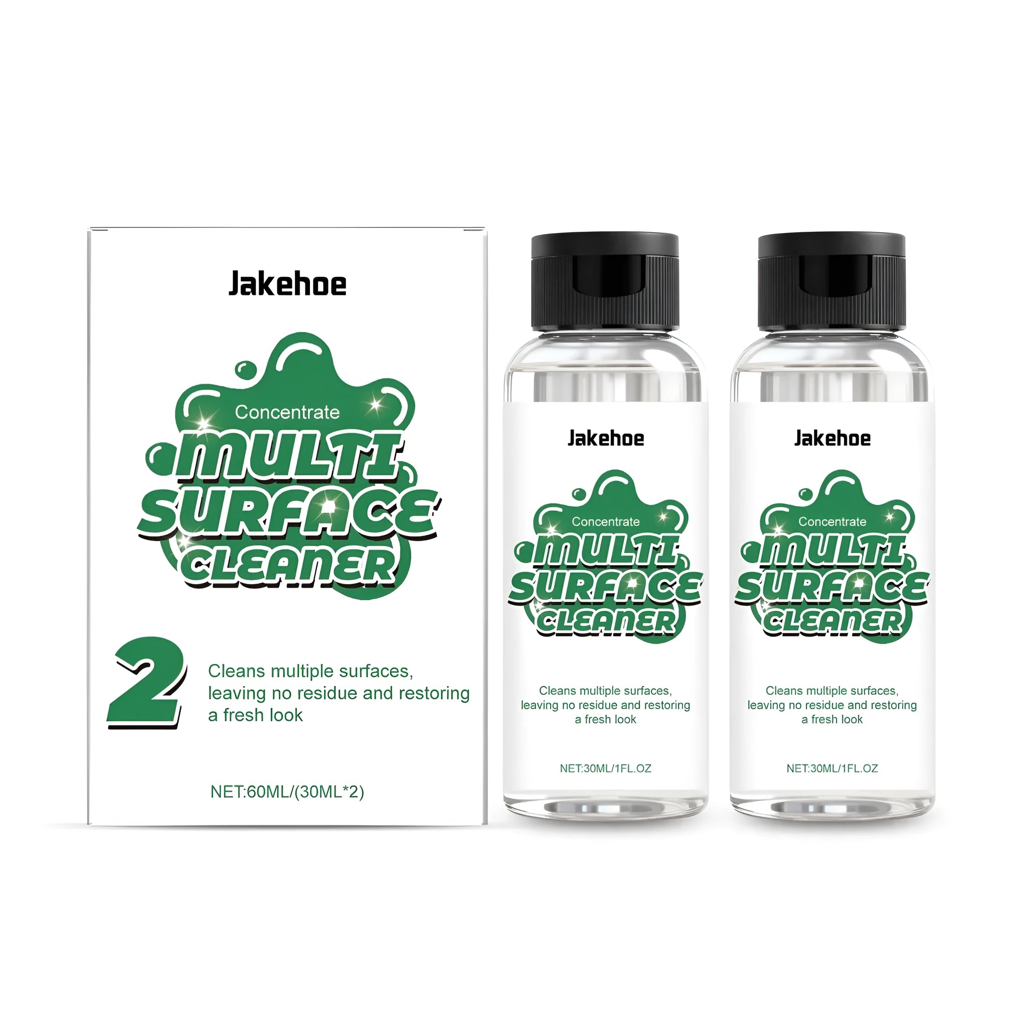 Multi surface cleaner concentrate set 60ml with two 30ml bottles and a cleaning agent sleeve
