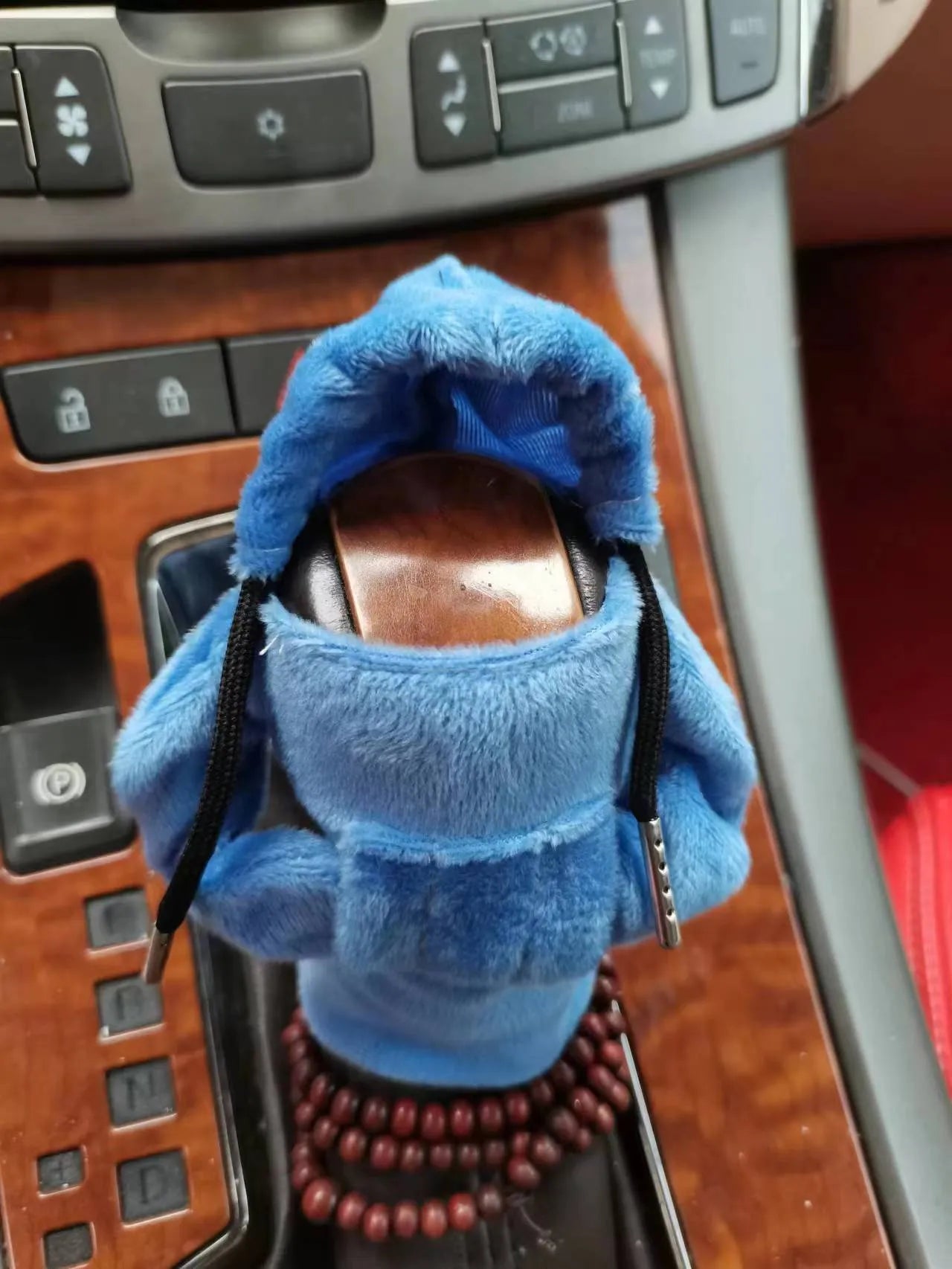 Velvet car gear handle sleeve in multiple colours showing tight, loose and new fit versions