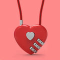 Peach heart shaped cable lock with a long steel rope in a choice of colours.