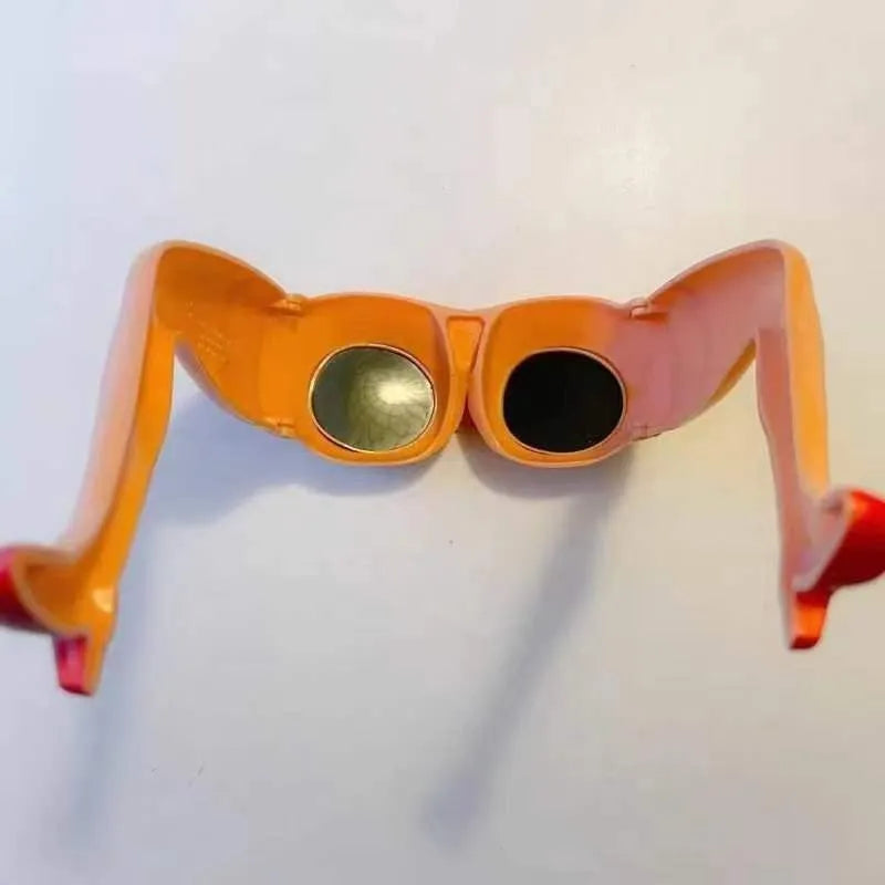 Orange leg hip style personality sunglasses with oversized novelty dimensions