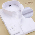 Men's black long sleeve business slim fit cotton shirt on a hanger