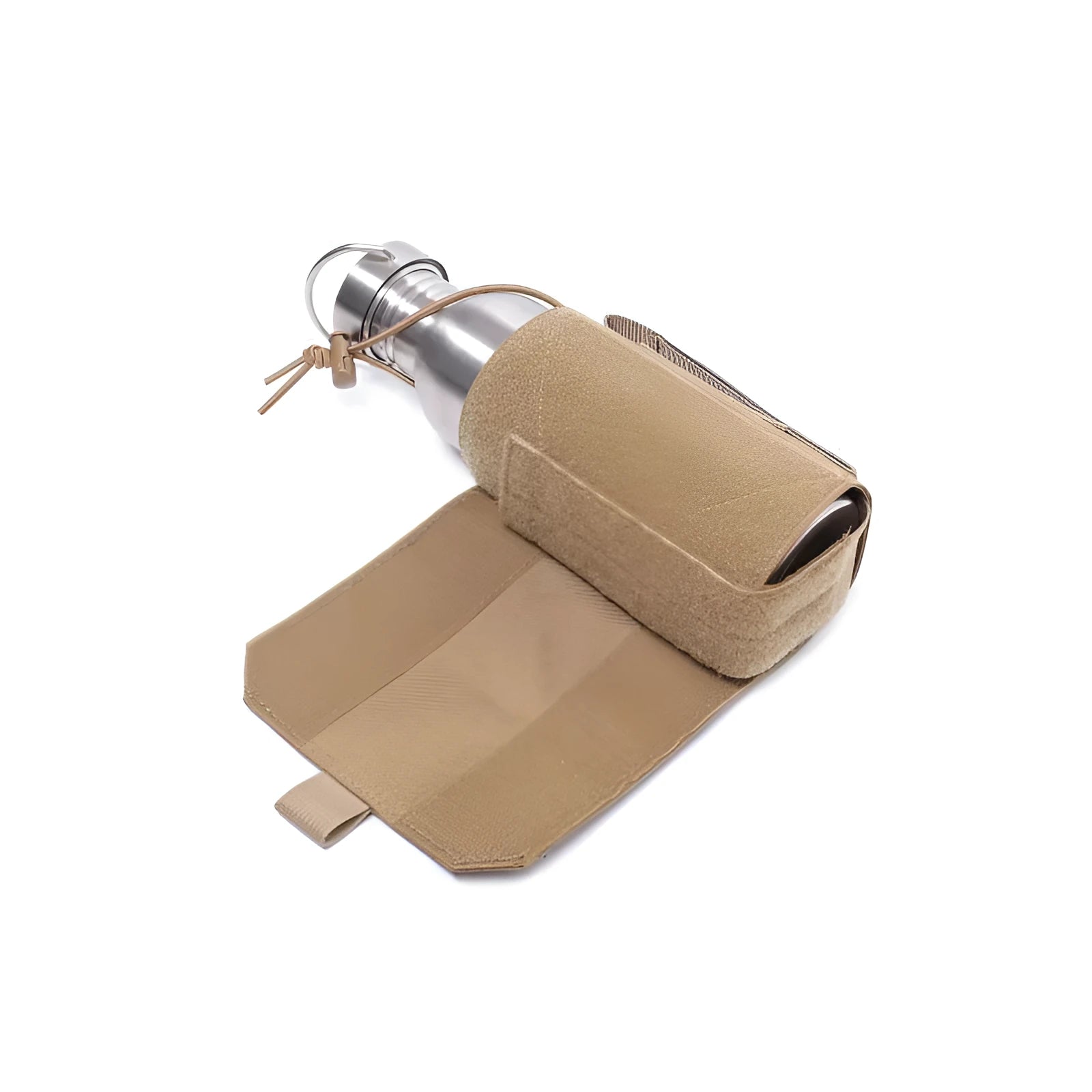 Adjustable Oxford cloth heat-holding bottle cover in black or khaki colour for outdoor sports