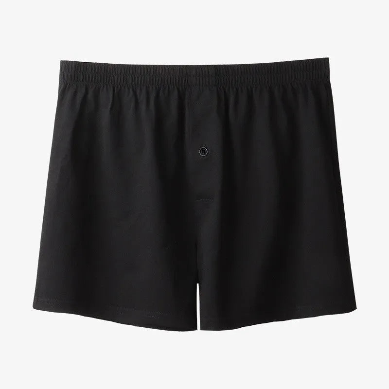 Men's light gray pure cotton high waist loose boxer shorts laid flat