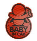 Baby In Car reflective warning sticker 14x10.5cm PET material fluorescent green colour