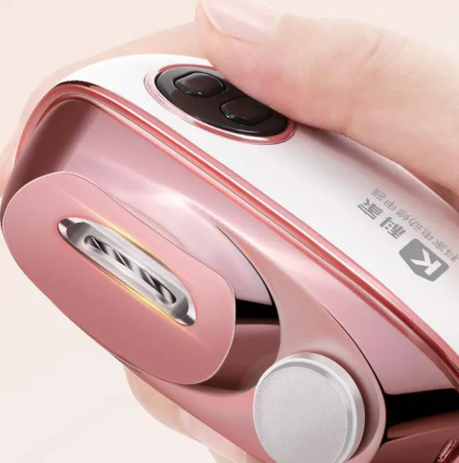 Blue electric nail clipper and polishing device with USB Type-C charging cable and cleaning brush