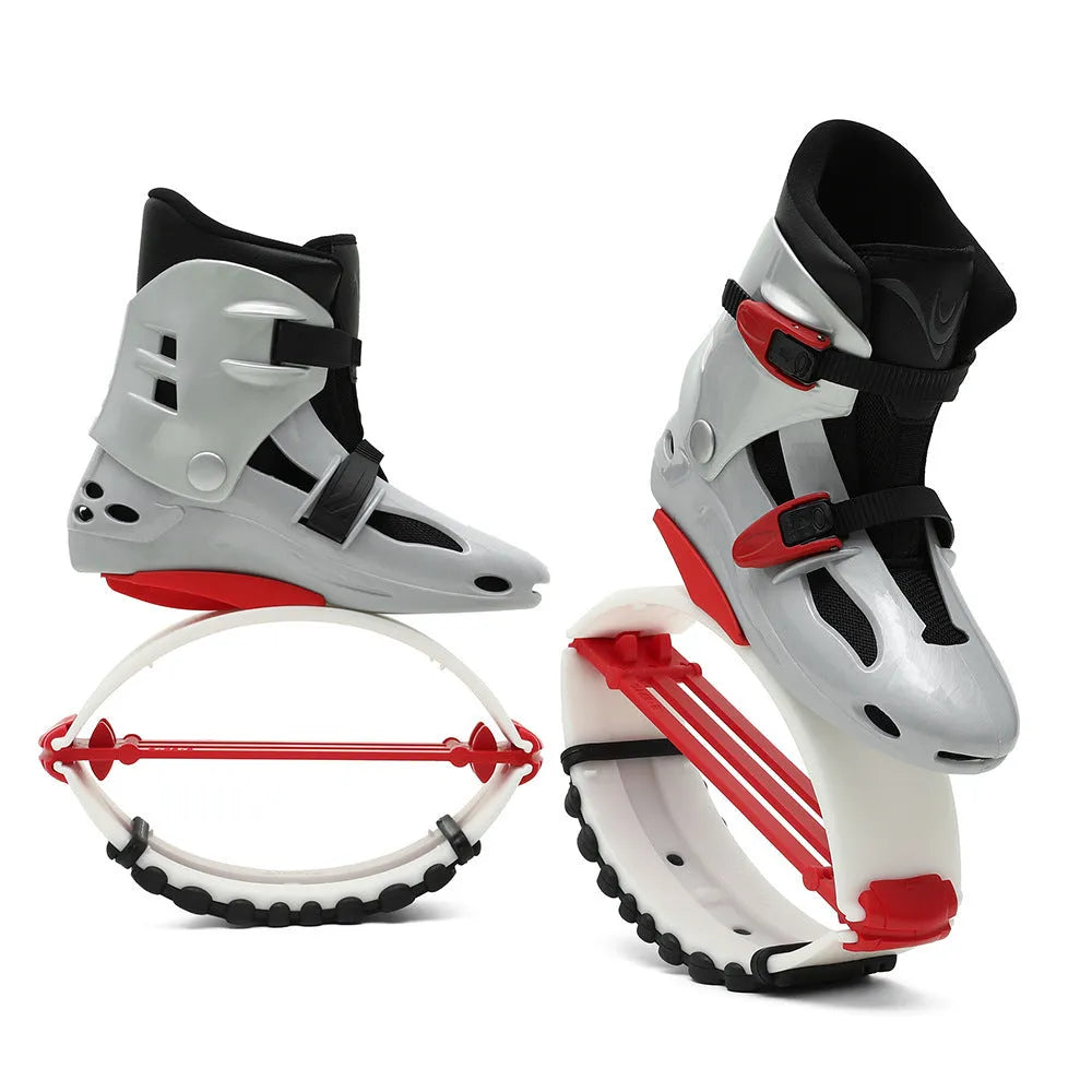 TPU sports bouncing shoes for adults in multiple colour options including black silver and rose pink.