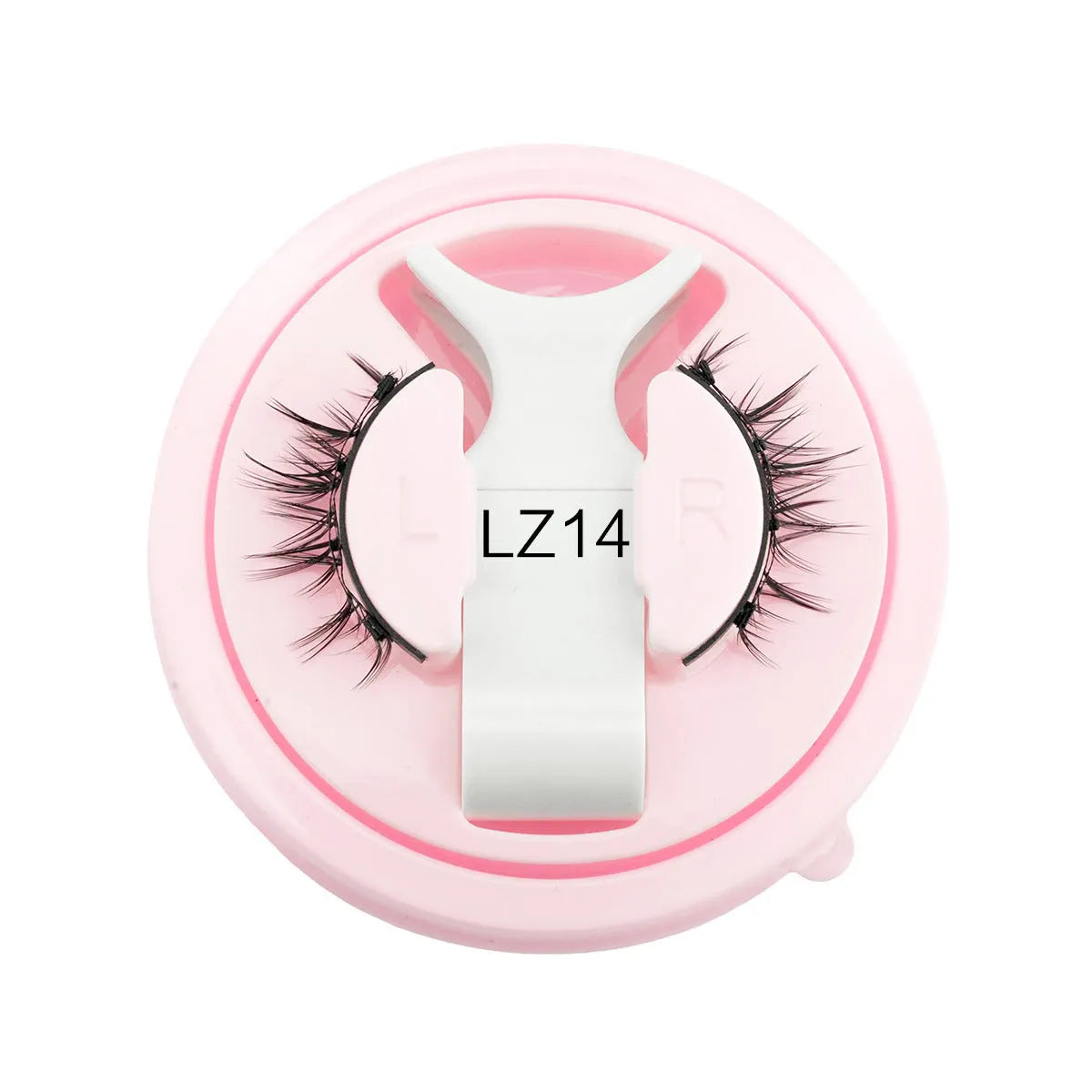 Reusable waterproof false eyelashes in a set, showing thick artificial fibre lashes.