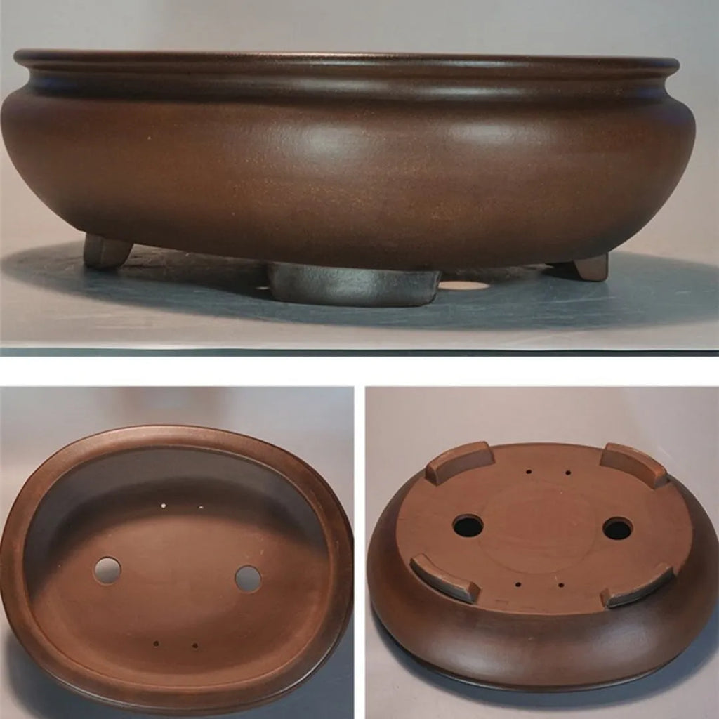 Purple clay handmade desktop flowerpot with classical style measuring 58cm wide