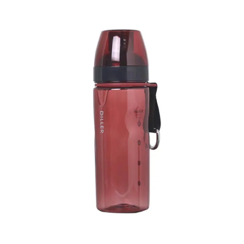 Portable sports water cup with tea compartment in blue red black or grey Chinese style