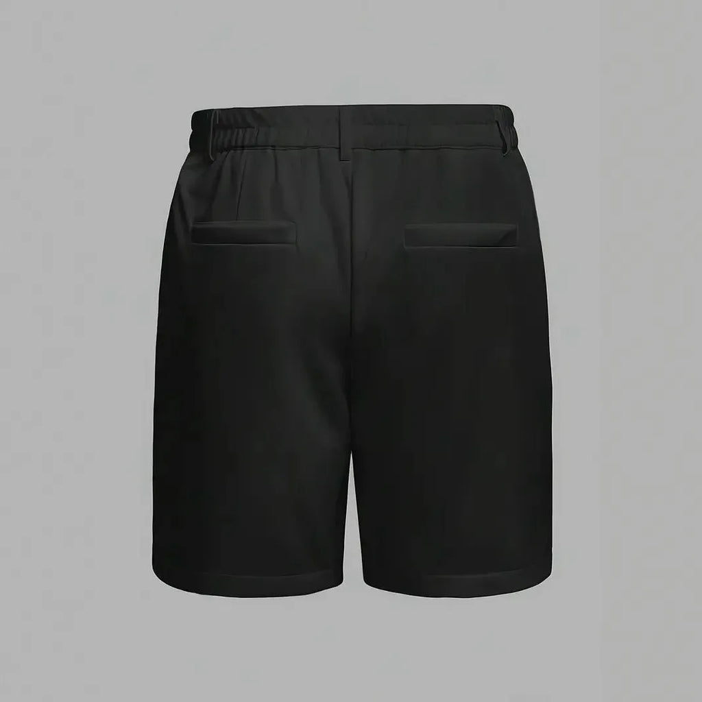 Men's straight-leg casual sports shorts in a solid colour, made from cotton blend fabric