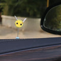 Cartoon bee car decoration ornament with furry ball material measuring 3x3cm