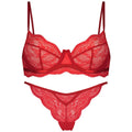 Women's black French bra suit bikini set with fixed double-shoulder straps