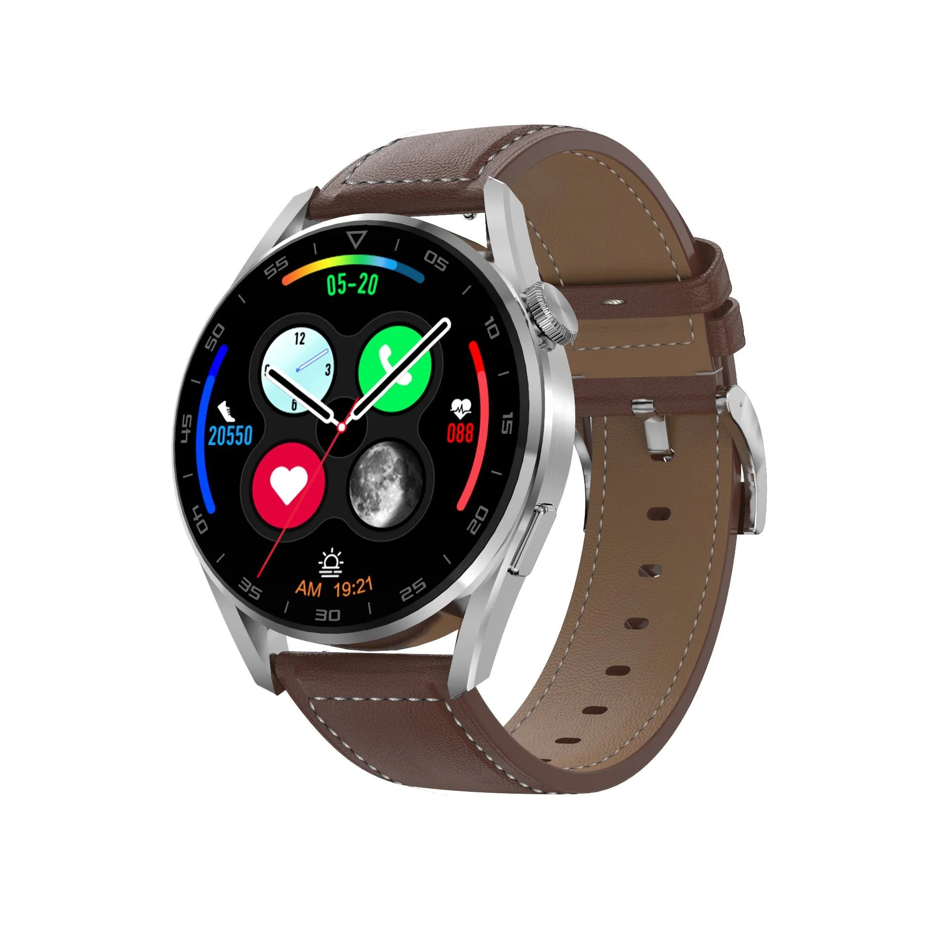 Smart watch with Bluetooth call and QR scanning on 1.3 inch IPS touchscreen display with metal wristband