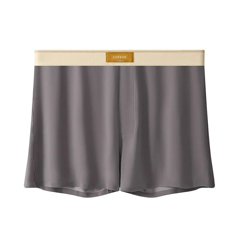 Pack of three pairs of men's solid colour ice silk underwear in loose fit.