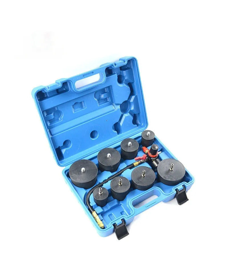 Nine-piece set turbo test instrument in alloy steel with blow box case for automotive turbocharger leak detection