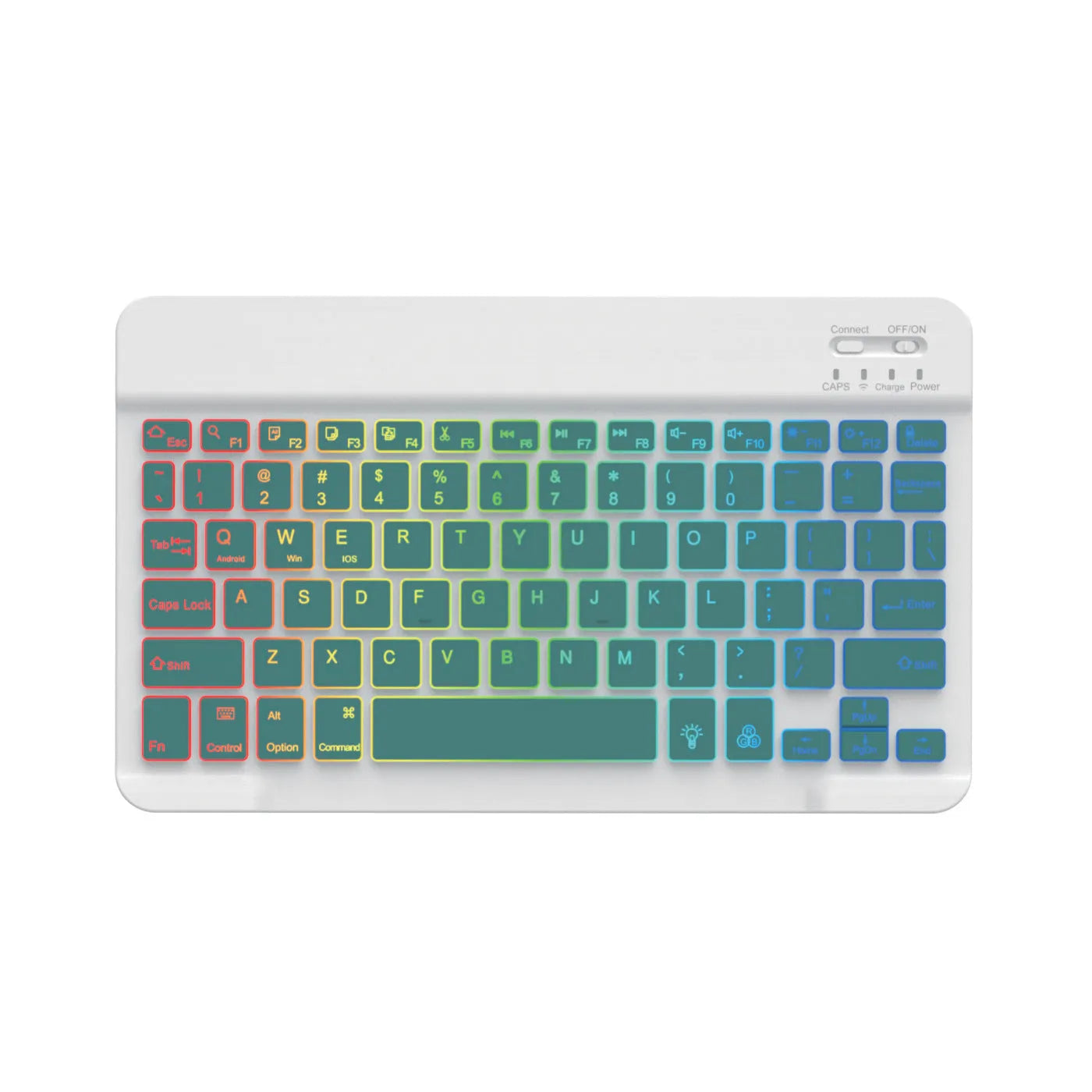 10-inch Bluetooth backlit keyboard with colourful LED lighting for tablet typing