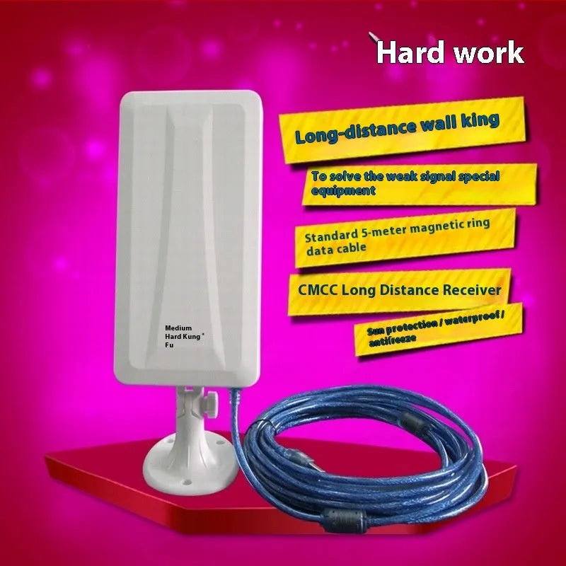 White USB wireless network card with high-power transmission for extended Wi-Fi coverage