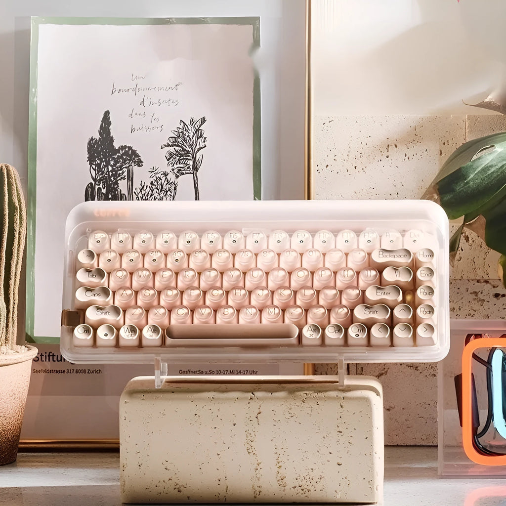 Liquid foundation colour wireless mechanical keyboard with 84 keys, mouse, pickup light, and Bluetooth calculator