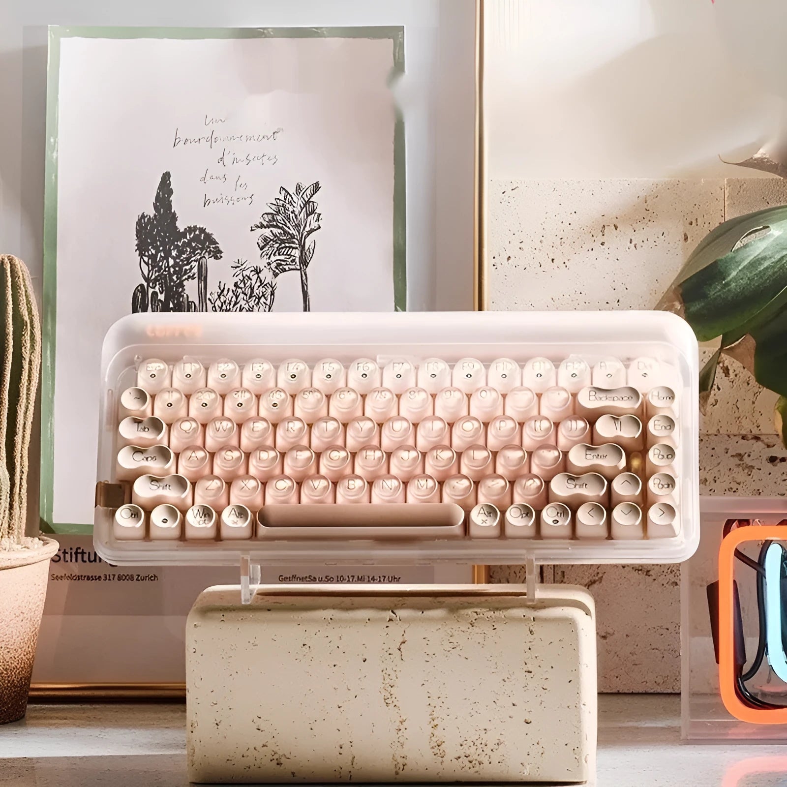 Liquid foundation colour wireless mechanical keyboard with 84 keys, mouse, pickup light, and Bluetooth calculator
