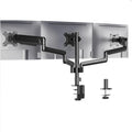 Black three-arm gas spring monitor mount for 27-inch screens with aluminium alloy construction
