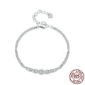 S925 sterling silver double-layer geometric bracelet with electroplating, 925 silver purity, women's jewellery