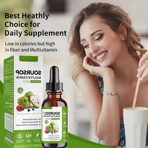60ml bottle of Annona Prickly Fruit and Lychee flavoured care drops for adults