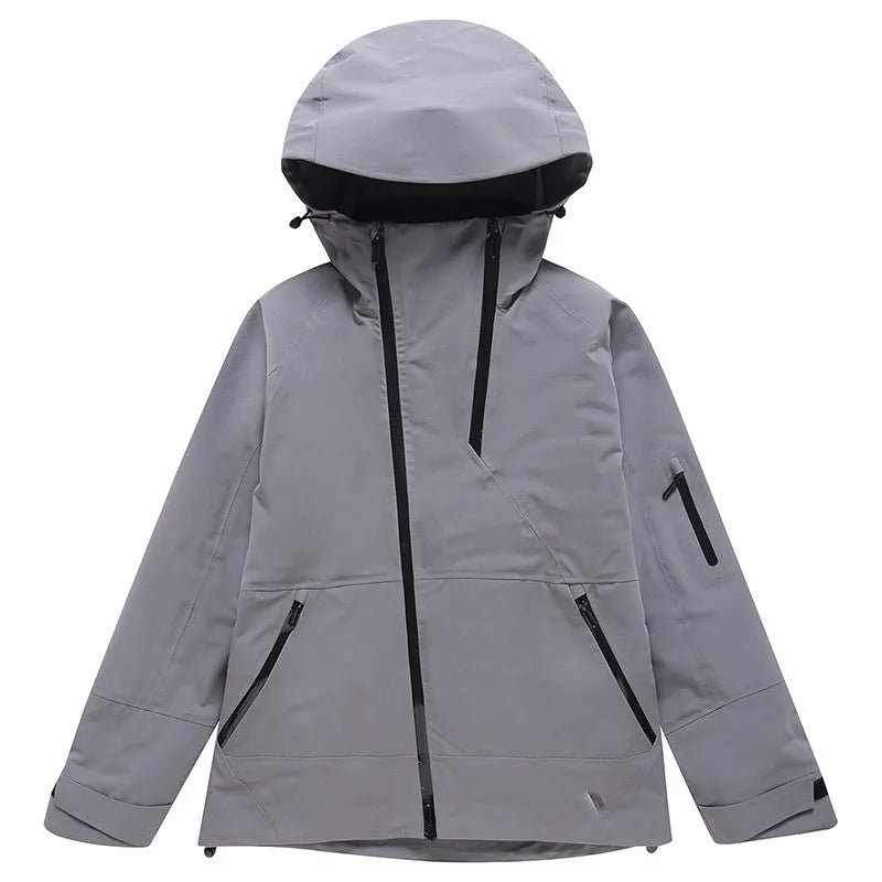 Thin-profile ski suit for men and women with windproof waterproof veneer double plate construction