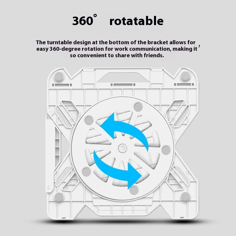 ABS plastic laptop cooling bracket 300x200mm in black or white with optional rotating base